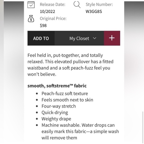 Lululemon Softstreme Ribbed-Hem Pullover Natural Ivory Size 2 - Picture 8 of 9